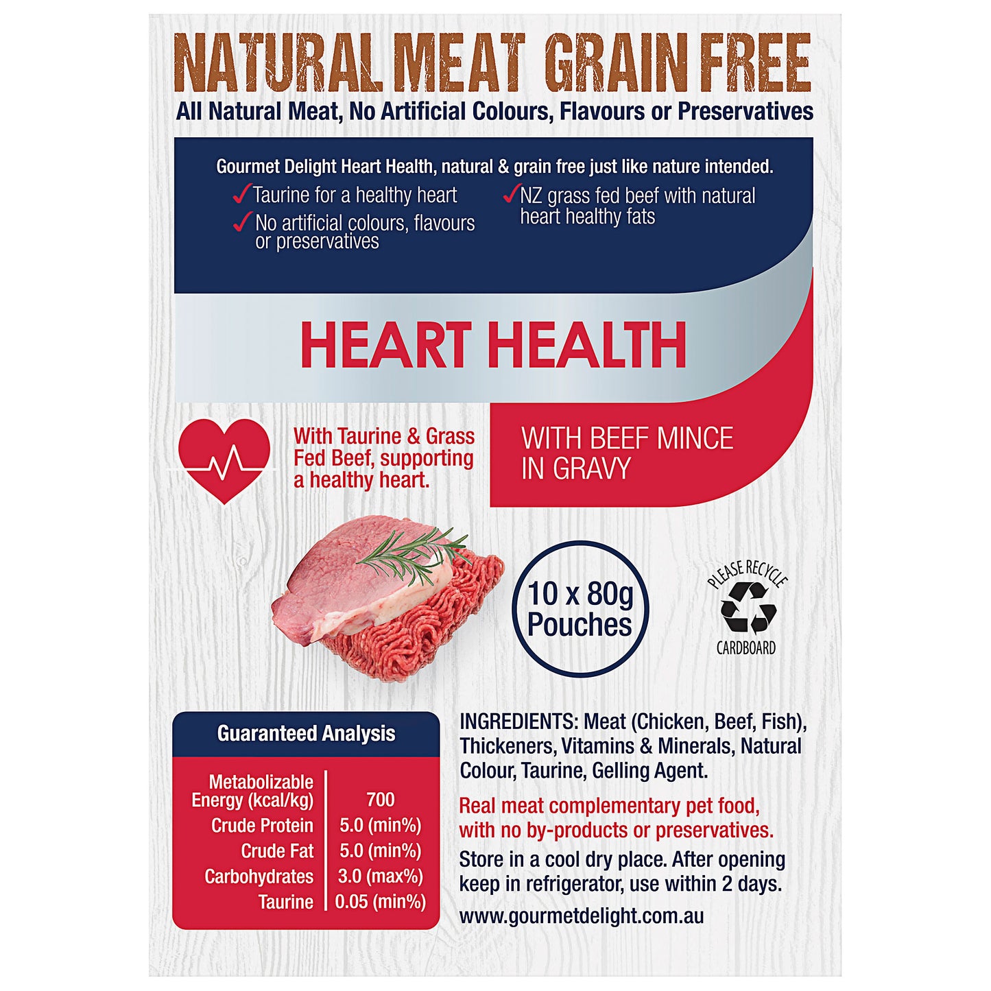 Gourmet Delight Heart Health Beef Mince in Gravy 10x80g
