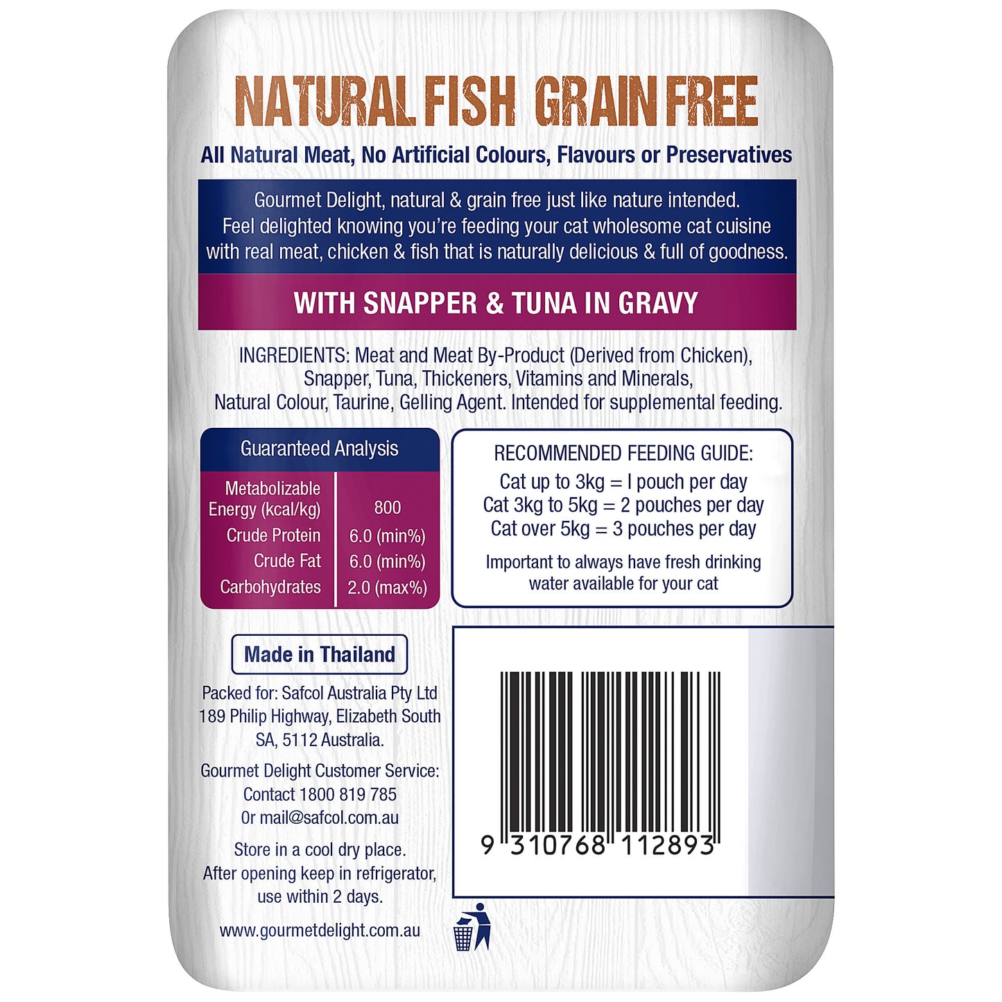 Gourmet Delight Snapper/Tuna In Gravy 80g