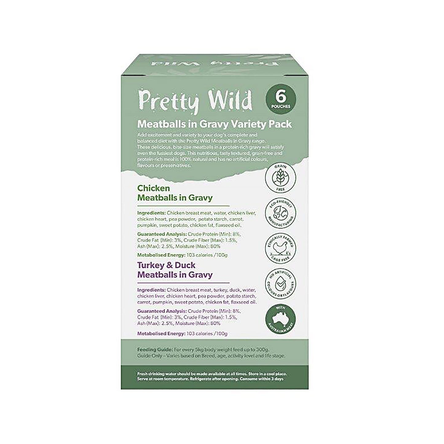 Pretty Wild Meatballs Multi Pack 6x100g