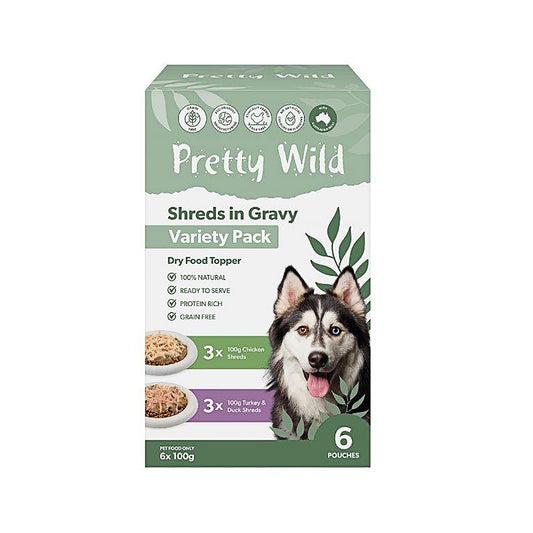 Pretty Wild Shreds In Gravy Variety Pack 6x100g