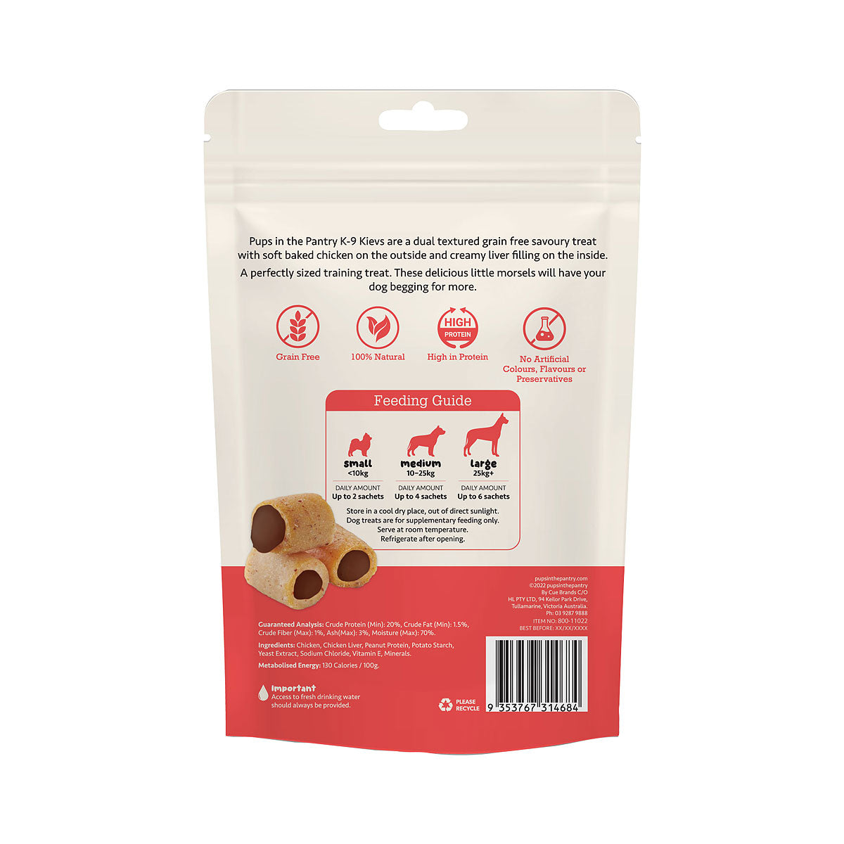 Pups In The Pantry Chicken K9 Kievs 6pk