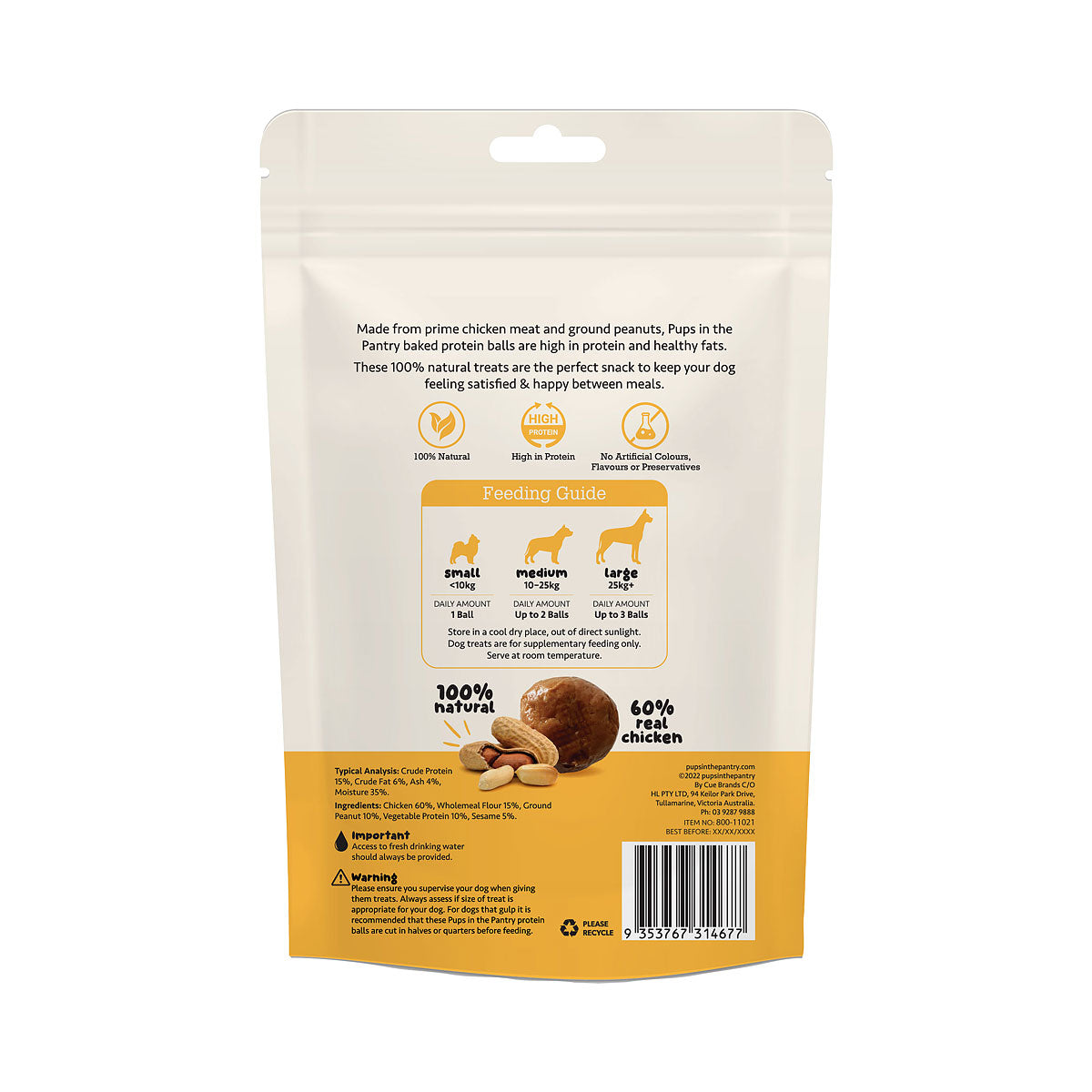 Pups In The Pantry Protein Balls 3pk