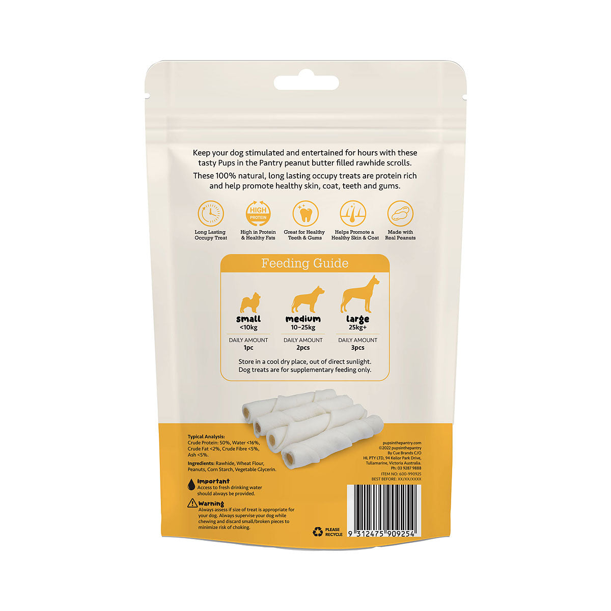 Pups In The Pantry Peamutt Butter Scrolls 4pk