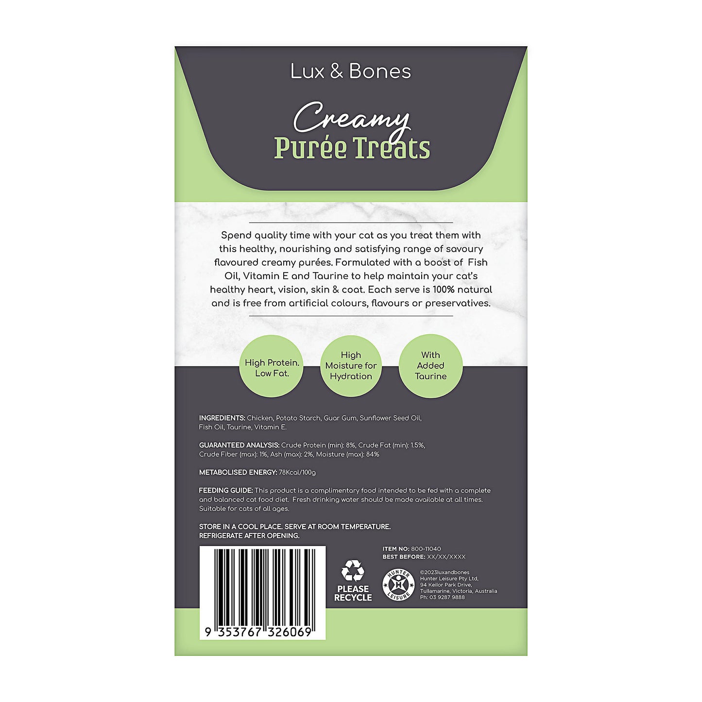 Lux & Bones Puree Chicken 4x15g