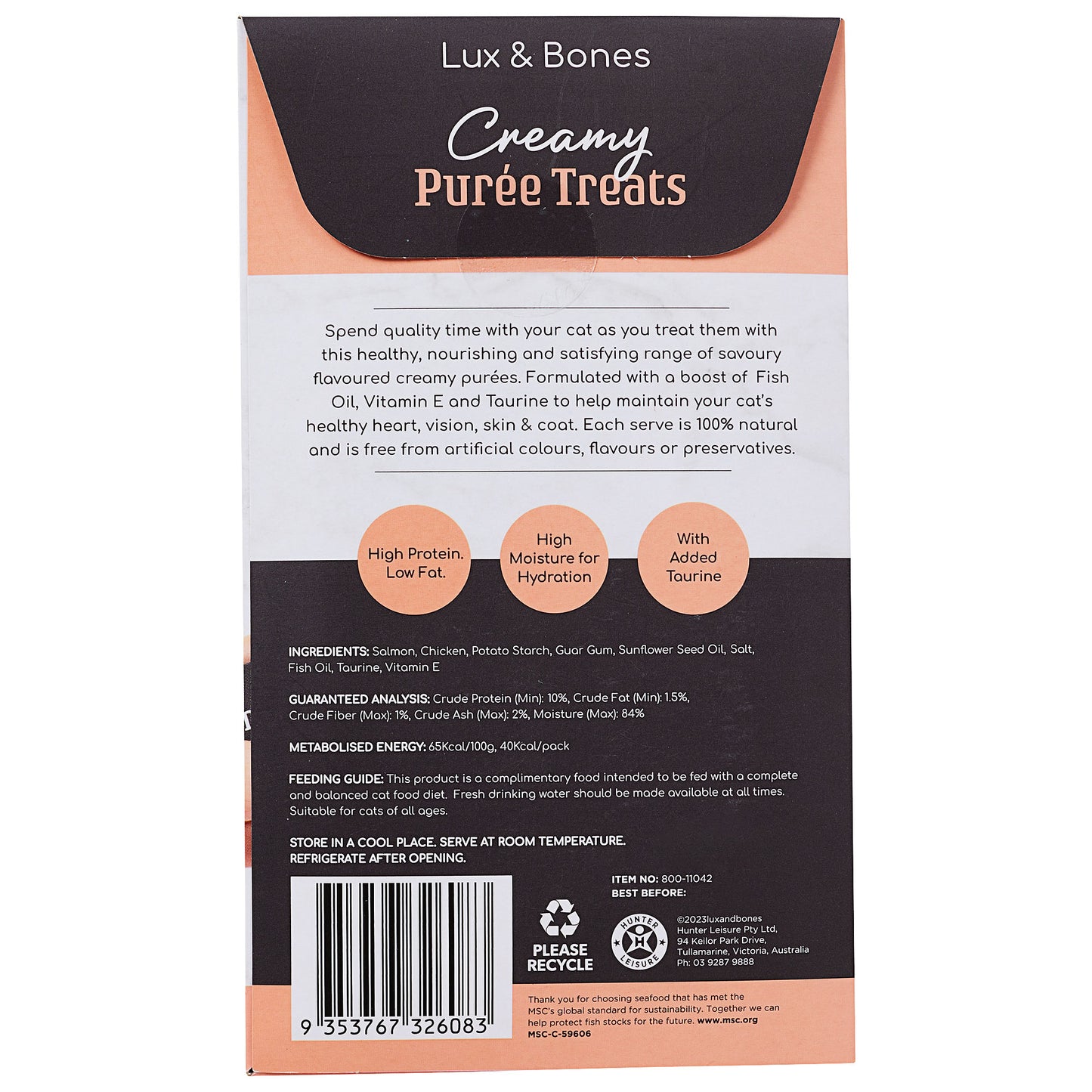 Lux & Bones Puree Salmon 4x15g