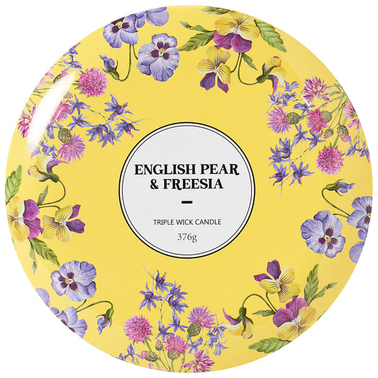 Secret Garden 3-Wick Printed Tin Candle Assorted