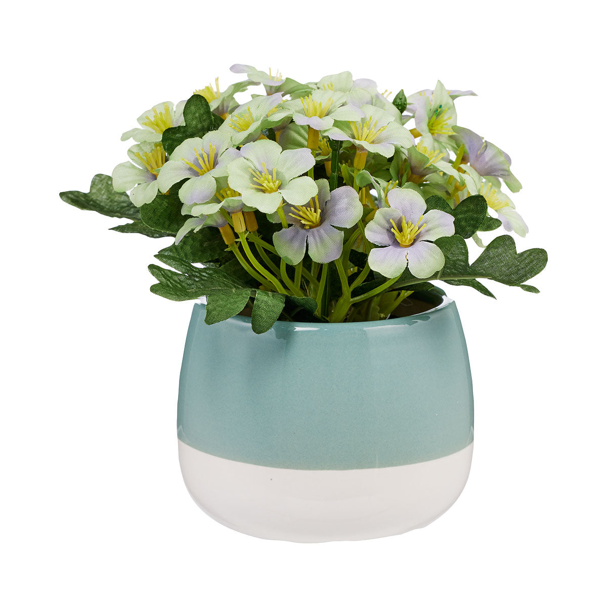 Faux Blossoms In Colour Pot Pink/White