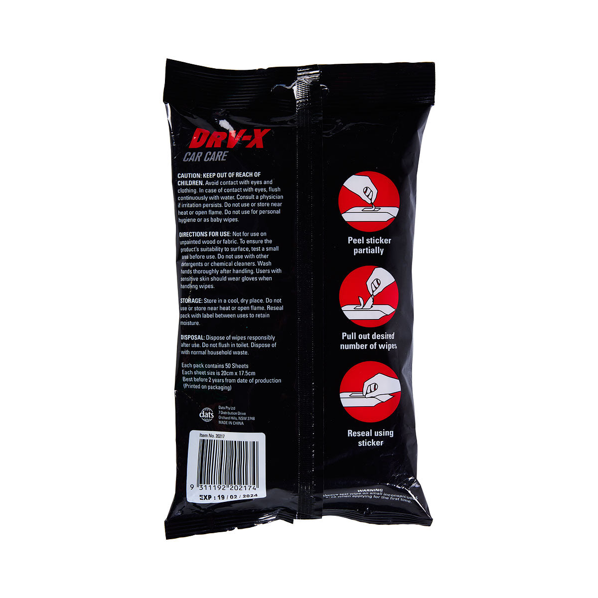 DRV-X Car Care Wipes 50pk