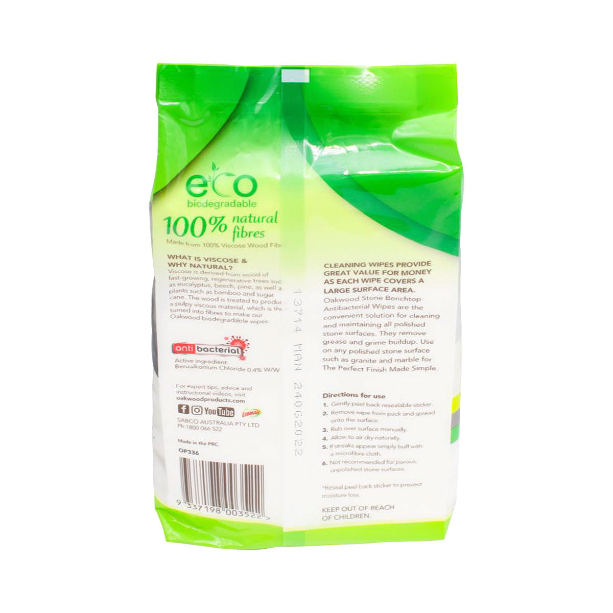 Oakwood Abac Stone Benchtop Wipes 20pk