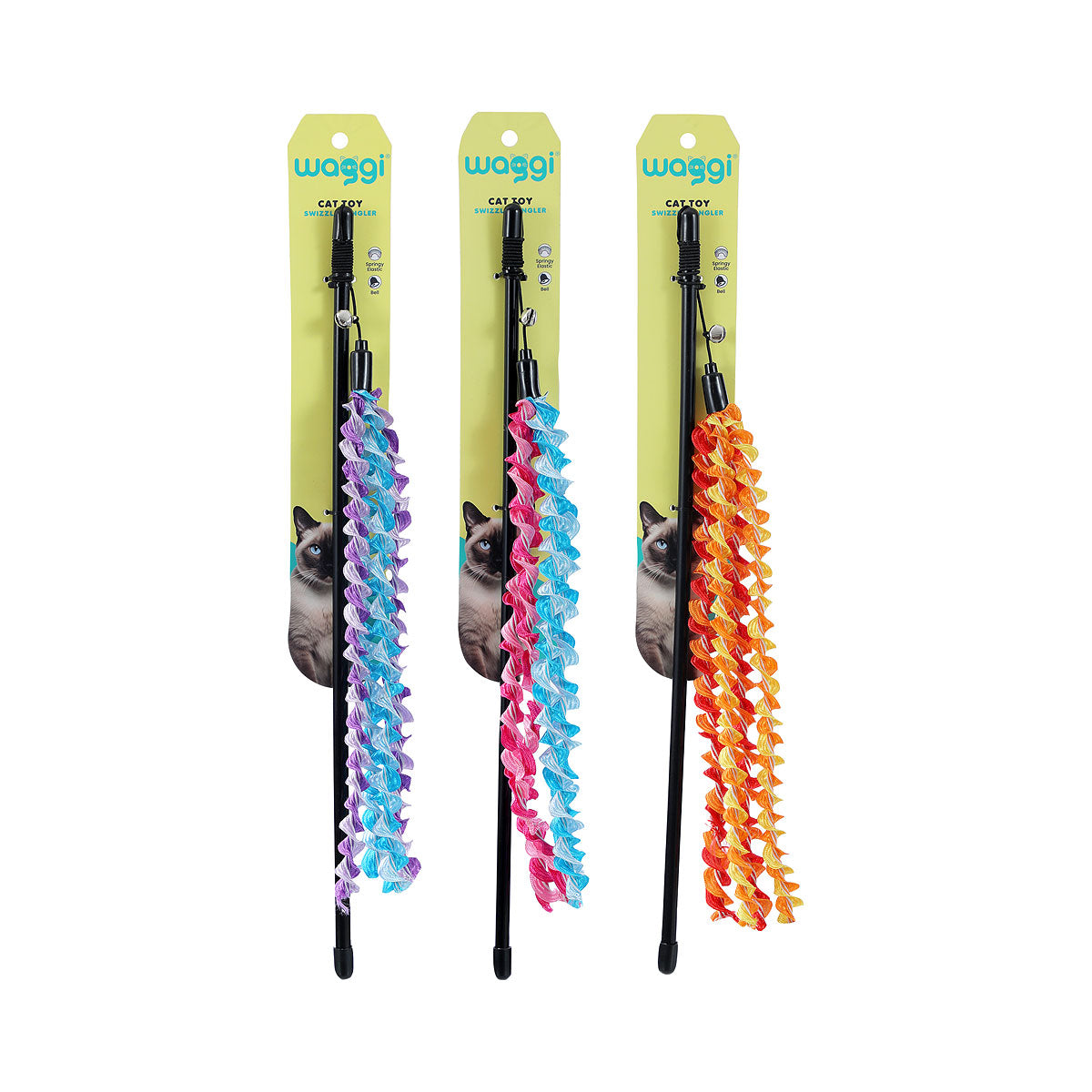 Waggi Cat Toy Tease & Dangle Swizzle Assorted