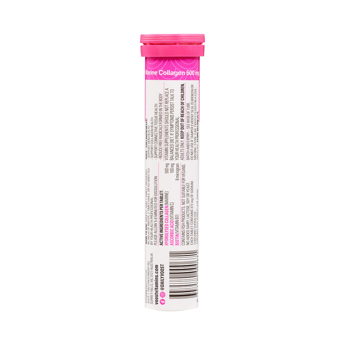 Voost Collagen Strawberry Effervescent Tablets 20pk