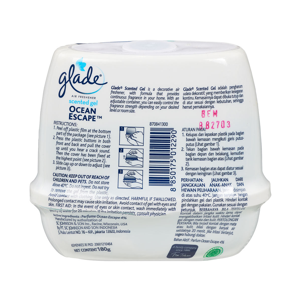 Glade Solid Gel Air Fresh Ocean 180g