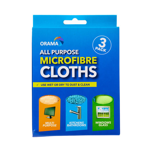 Orama Multipurpose Microfibre Cloth 3pk