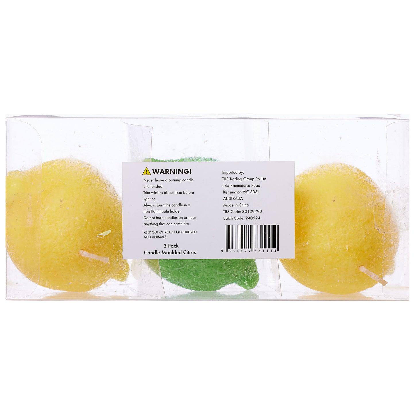 Citrus Moulded Candle 3pk