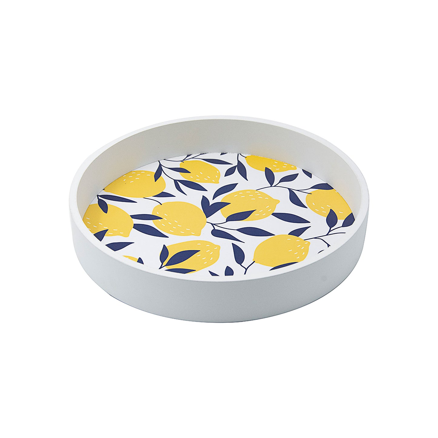 Round Décor Tray 35cm Lemon/Tile