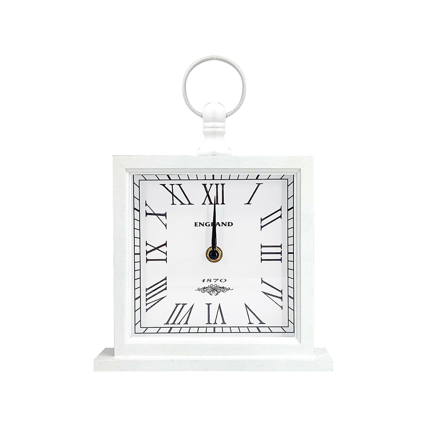 Square Mantel Clock White