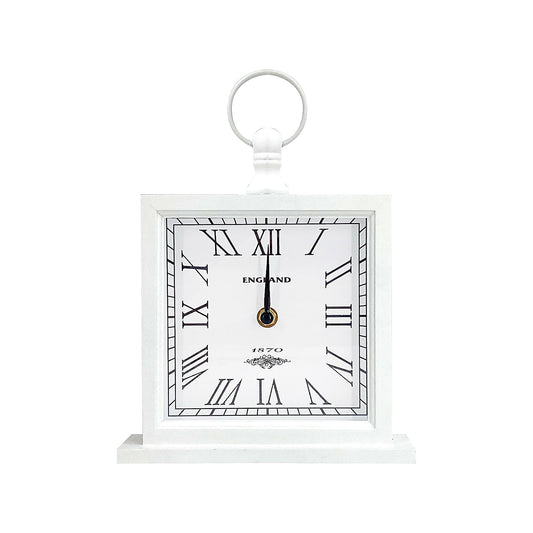 Square Mantel Clock White