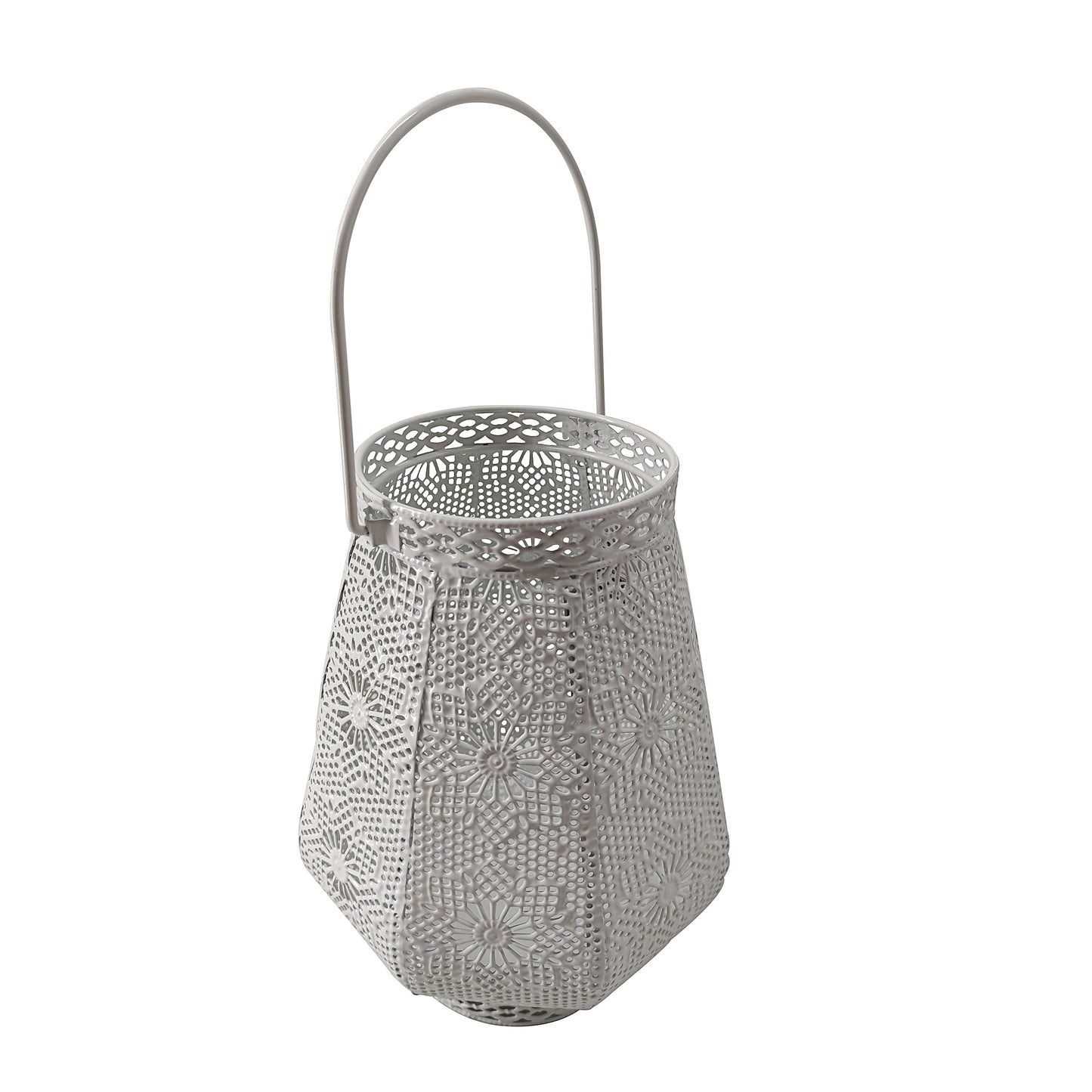 Pressed Metal Lantern White
