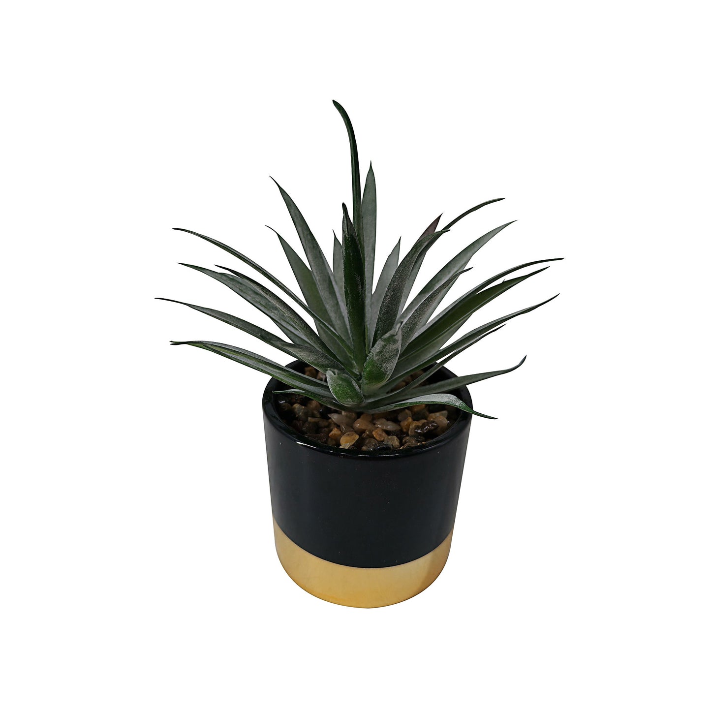 Faux Succulent in Pot Gold/Black Assorted