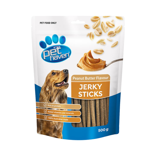 Pet Haven Jerky Sticks Peanut Butter Flavour 500g