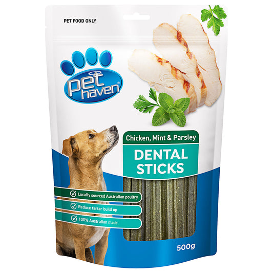 Pet Haven Dental Sticks Chicken, Mint & Parsley 500g