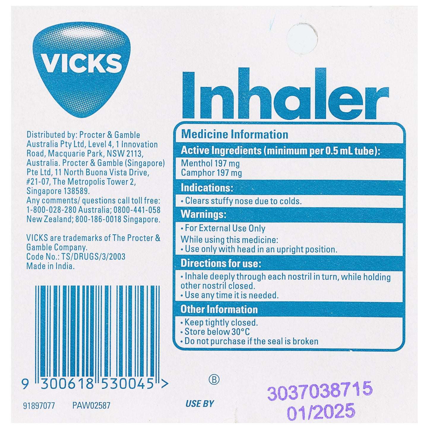 Vicks Inhaler Pocket Pack