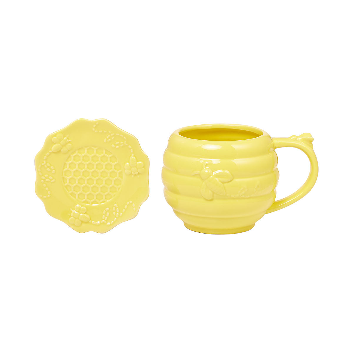 Embossed Bees 3D Cup With Saucer 500mL Assorted