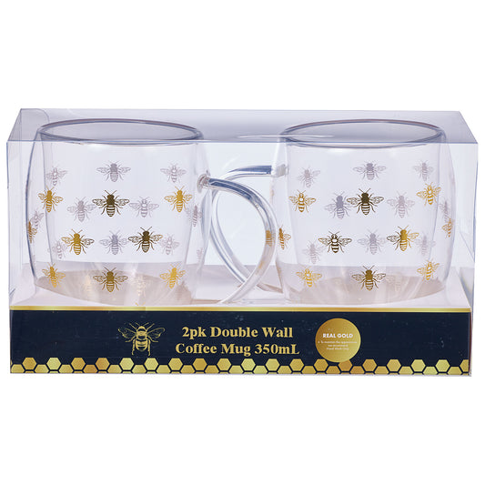 Bee Life Double-Walled Mug 2pk Assorted