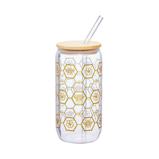 Bee Life Glass Smoothie Cup Assorted