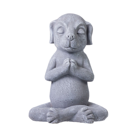 Cement Mediatating Dog/Frog Grey