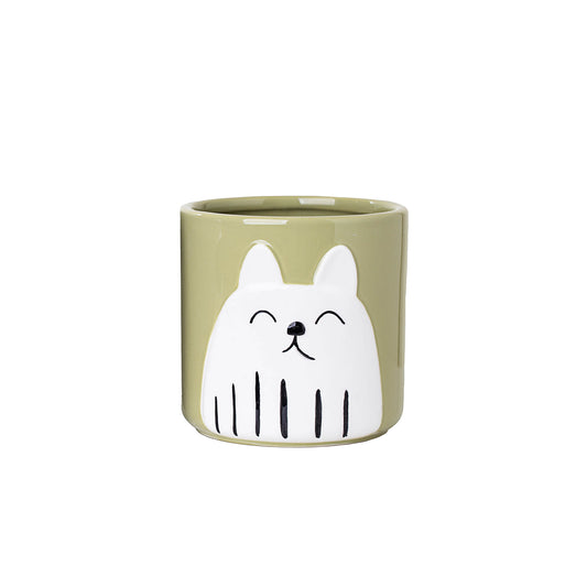 Ceramic Cat & Dog Pot 13x13cm