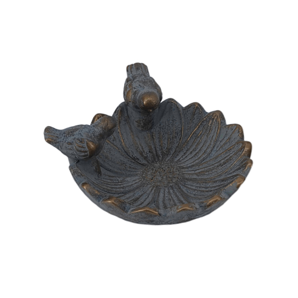 Flower Bird Feeder Cement Assorted Colours 21x8.5cm
