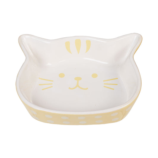 Pet Haven Ceramic Cat Bowl with Spots 250mL