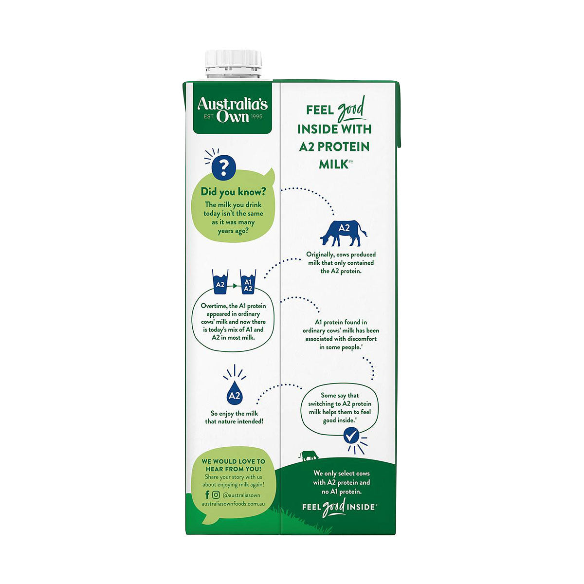 Australia's Own Full Fat A2 Milk 1L