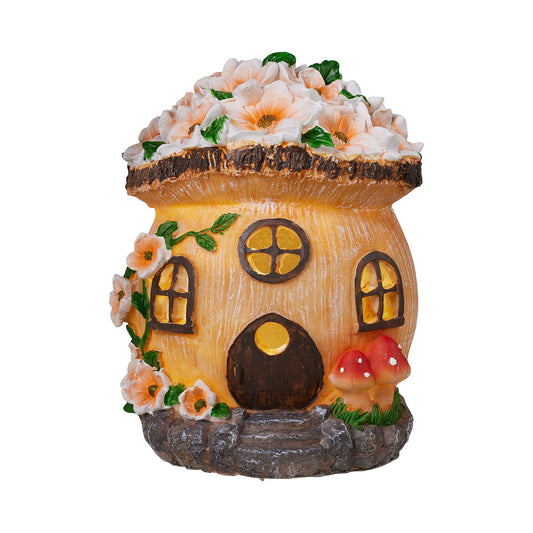 Solar Fairy House Yellow Garden
