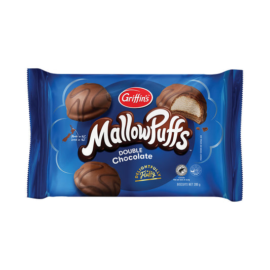 Griffins Mallowpuffs Double Choc Biscuits 200g