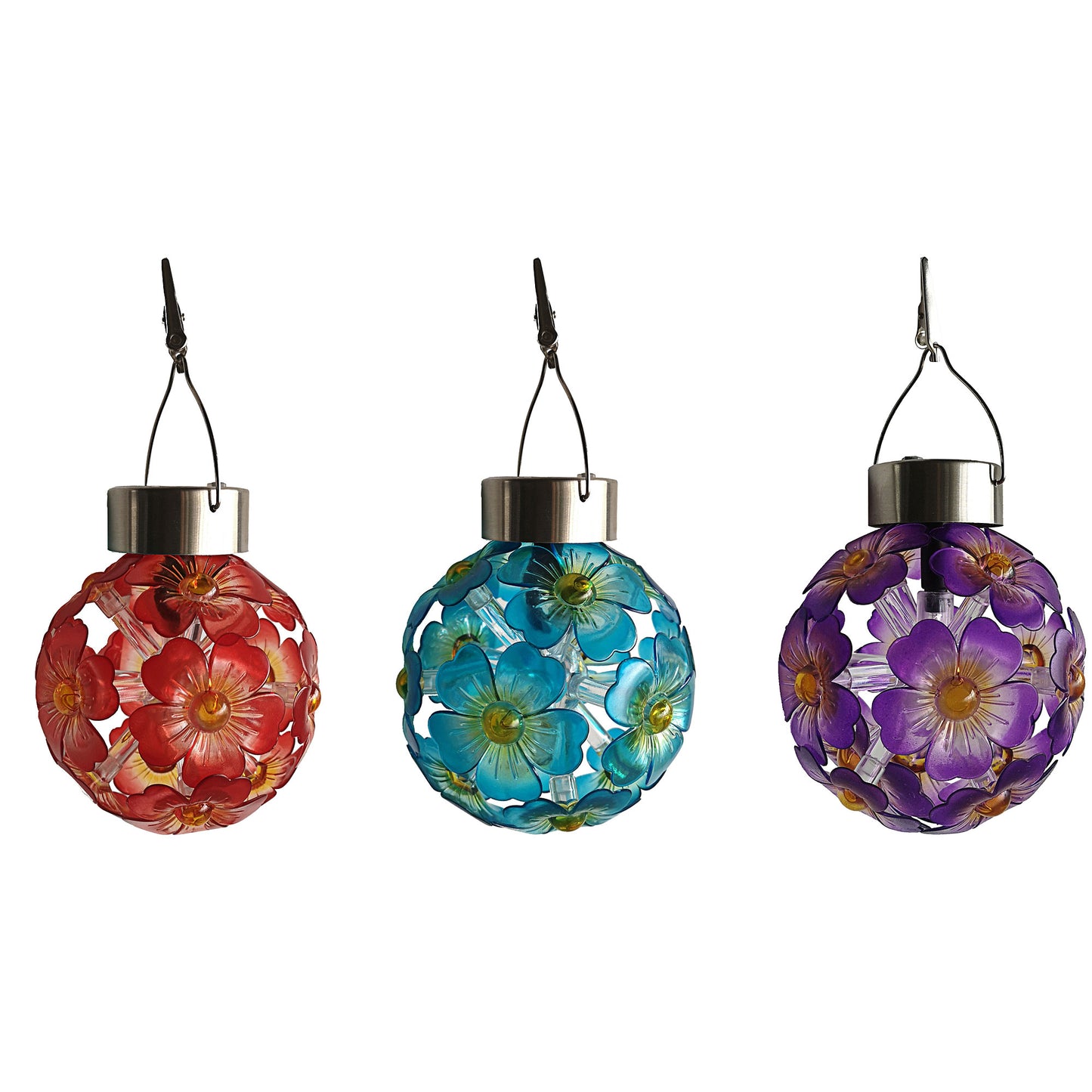 Color Solar Hanging Flower Globes Assorted