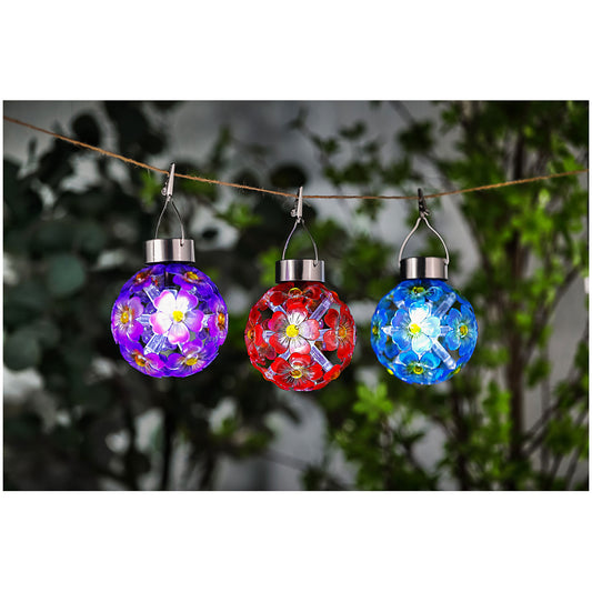 Color Solar Hanging Flower Globes Assorted