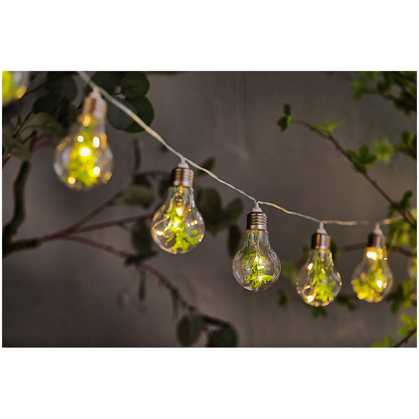 Solar Bulb String Light With Floral 10pk