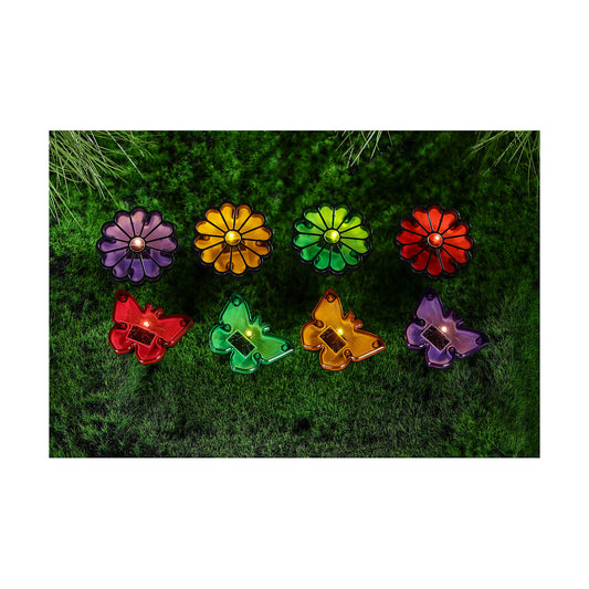 Solar Butterfly And Flower Stake