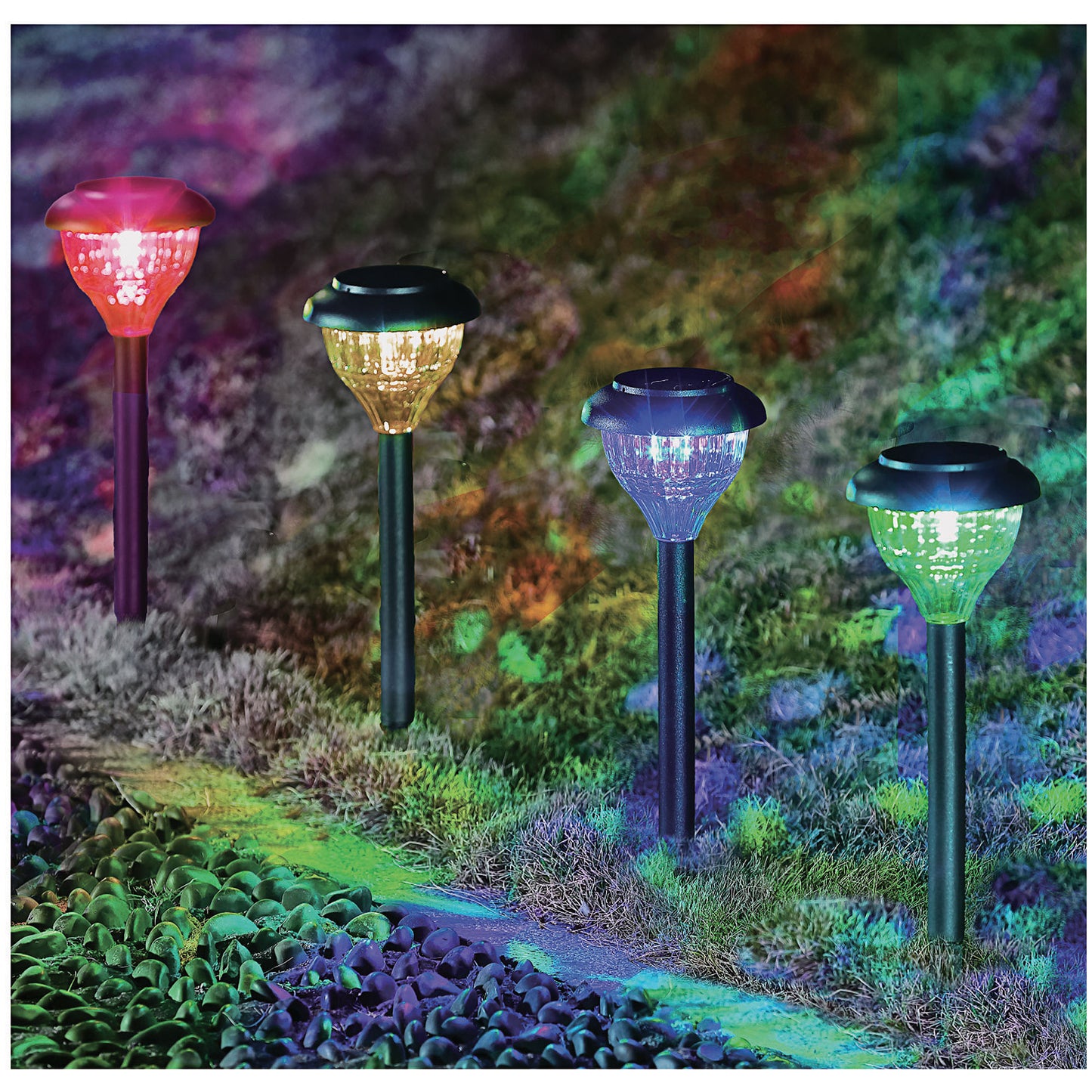 Solar Colourful Casting Path Light