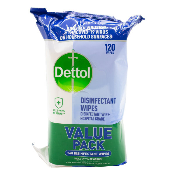 Dettol Disinfectant Wipes 2x120pk