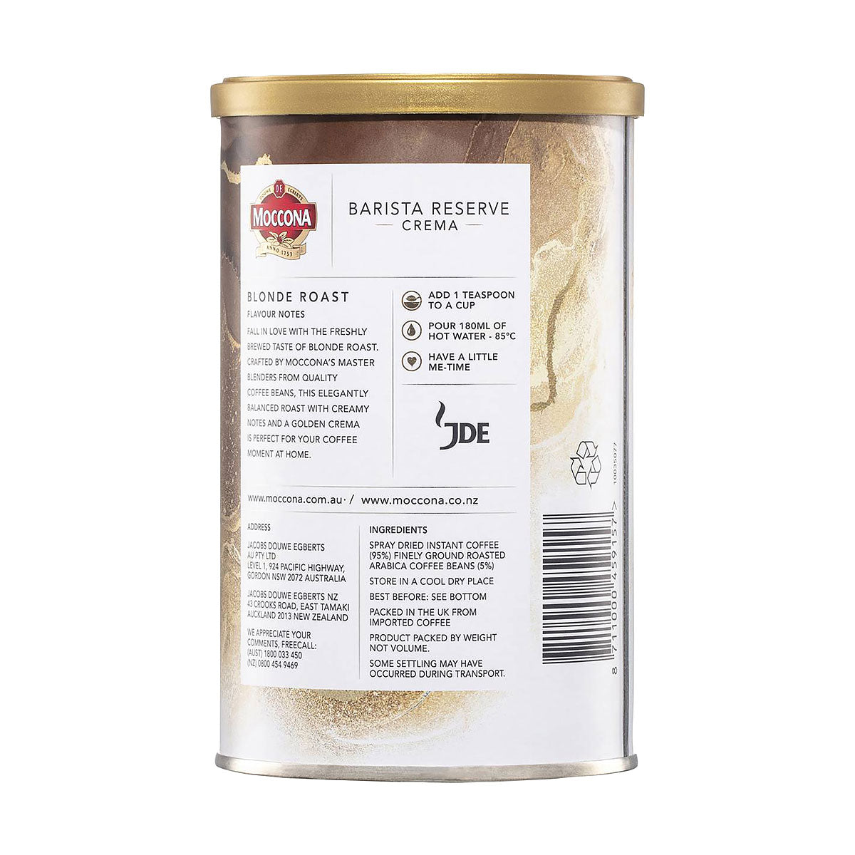 Moccona Blonde Roast Instant Coffee 95g