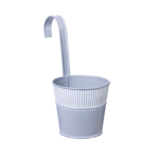 Metal Hook Buckets Grey/Green 12.5x11.5cm