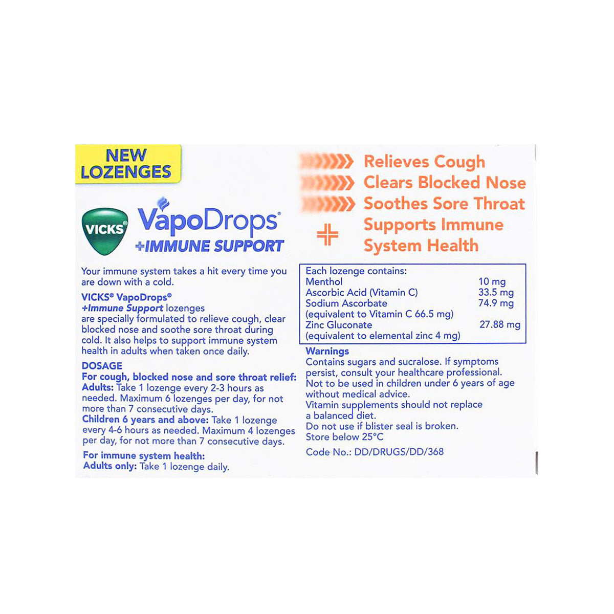 Vicks Lozenges Orange 36pk