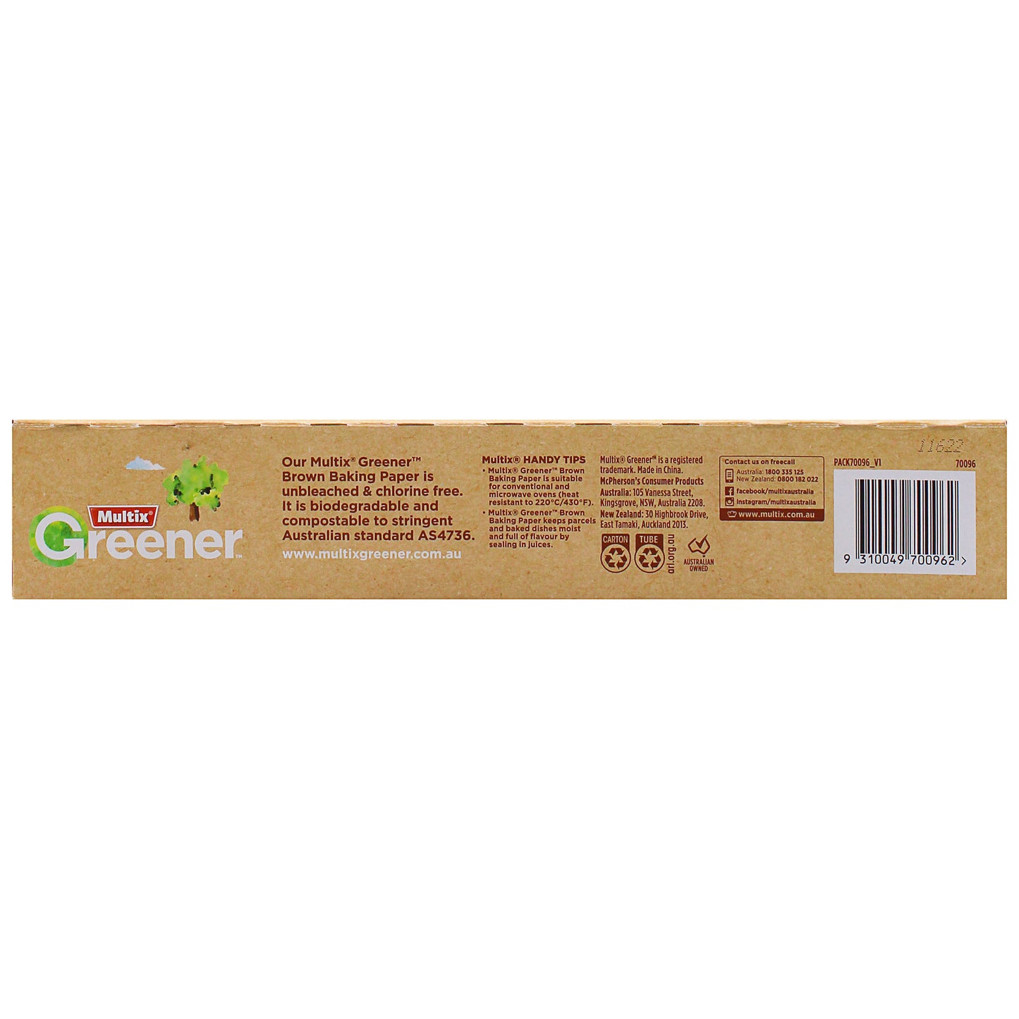 Multix Greener Brown Baking Paper 40m