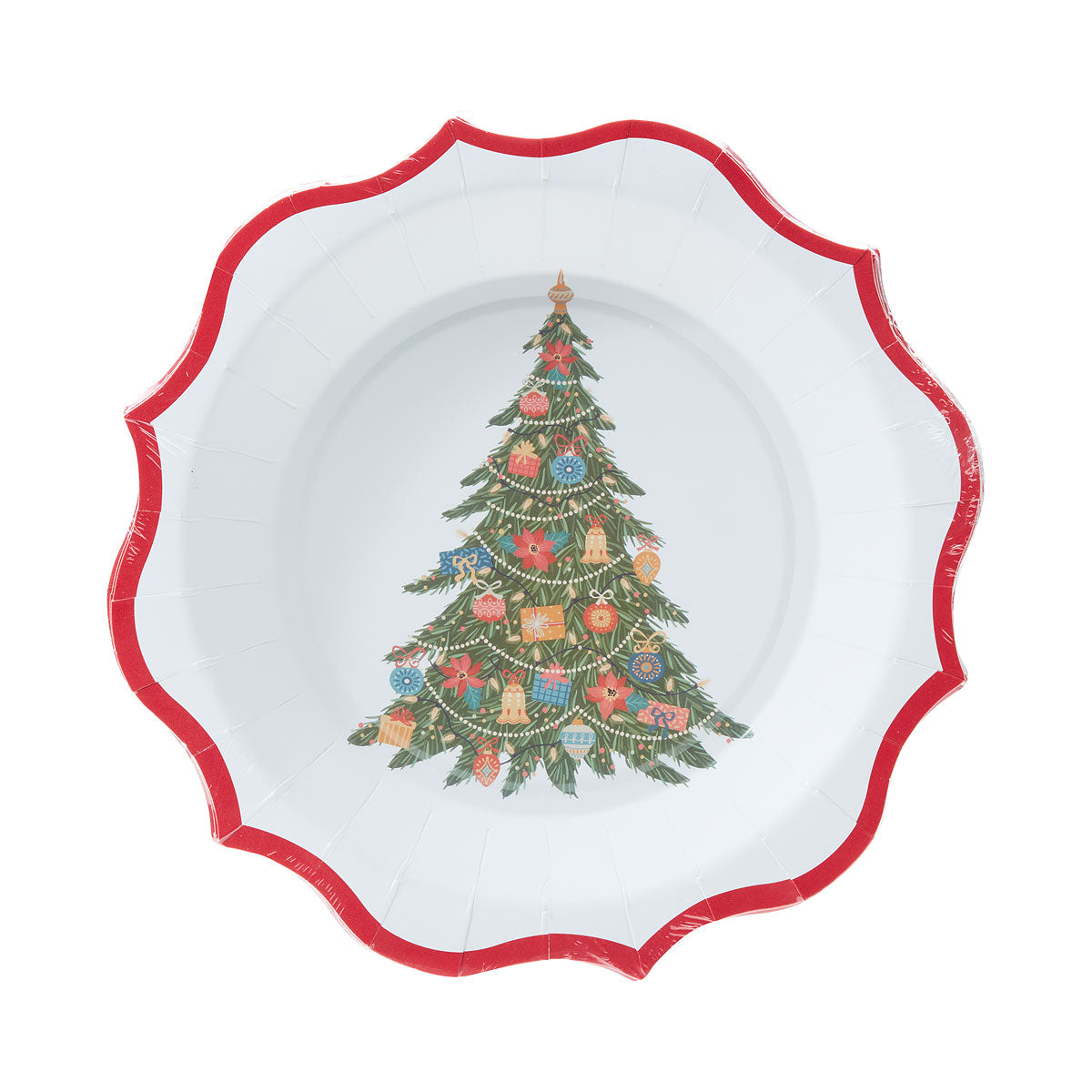 Christmas Paper Plate Wave Edge 10pk