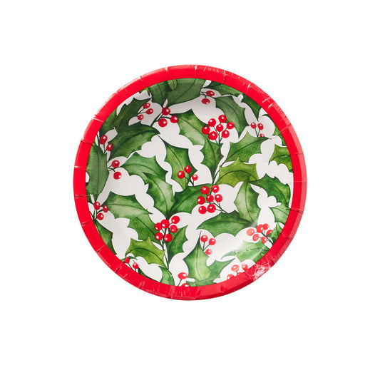 Christmas Holly Paper Side Plates 15pk