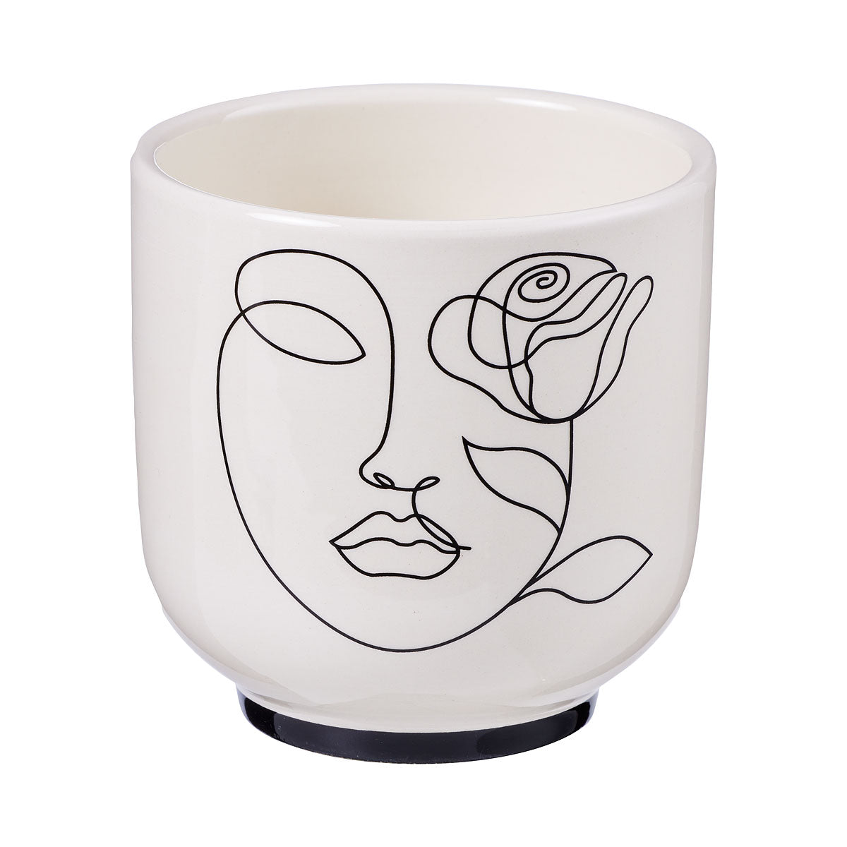 Ceramic Glazed Face Design Pot Small Assorted 10cm