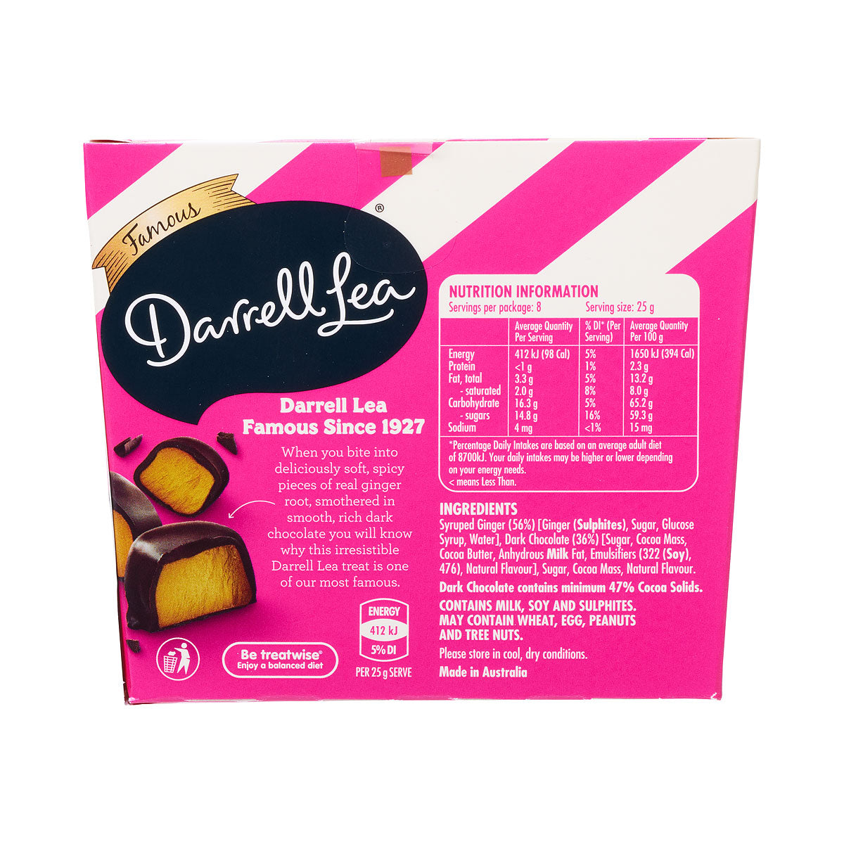 Darrell Lea Dark Chocolate Ginger 200g